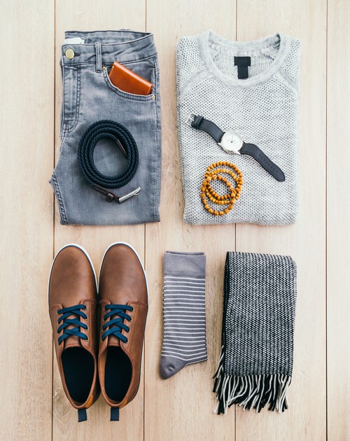 beautiful men fashion on wooden background